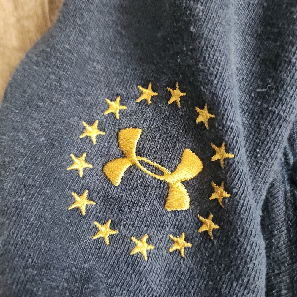 Under Armour Project Rock Full Zip Hoodie Men Small Blue Brahma Bull Flag Fleece - Picture 4 of 9